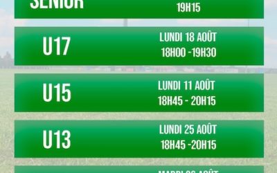 REPRISE ENTRAÎNEMENTS SAISON 25-26