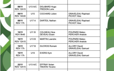 PLANNING PLATEAU JEUNES BUVETTE ET ARBITRAGE