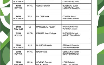 PLANNING BUVETTE ET ARBITRAGE JEUNES