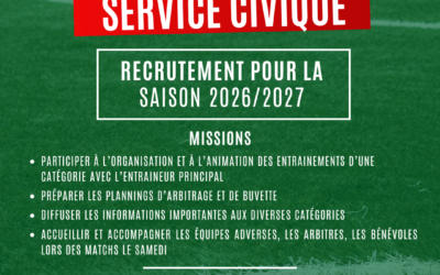 🚨 ON RECRUTE ! SERVICE CIVIQUE 2026/2027 ⚽💚